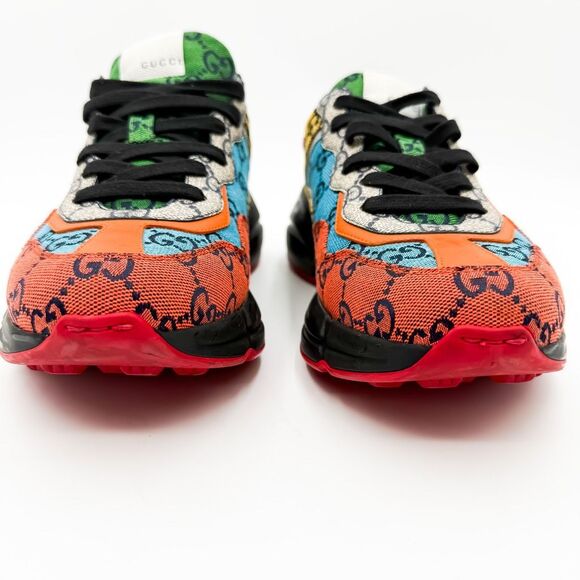 Gucci GG Canvas Rhyton Sneakers Trainers Multicolor EU 39 US 9 Chunky Sole - Picture 2 of 12